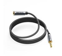 MMOBIEL 3.5mm Audio Male to Female Jack Aux Cable - 4-Pole TRRS Jacks - Aux Extension Cable - Audio and Microphone Function - Compatible with Headset, Earphone, Phone etc. - 1M