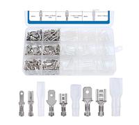 MMOBIEL 315 Pcs Spade Connectors Assortment Wire Crimp Terminal Block with insulating sleeves for Electrical Wiring - Car Audio Speaker Wiring - 2.8mm 4.8mm 6.3mm Male and Female
