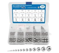 MMOBIEL 580 Pcs 15 Different Size Ball Bearings Chrome Stainless Steel 1-10mm for bicycle, skateboard, motorcycle, Drawer, Door Repair