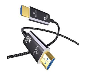 MMOBIEL 8K HDMI Fiber Optic Cable 10FT 48Gbps HDMI 2.1 AOC - 8K@60Hz, 4K@120Hz, HDR, ARC/eARC, HDCP 2.3 - Ultra High Speed Cable for PS5, Xbox, TV, Projector, Monitor, Laptop