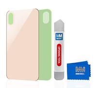MMOBIEL Back Cover Real Glass Compatible with iPhone XS Max 6.5 inch (Gold) incl. Tool