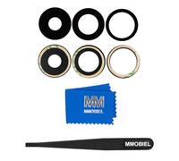 MMOBIEL Back Rear Camera Glass Lens Replacement Compatible with iPhone 15 Pro - Incl. Double Sided Adhesive, Tweezer and Cloth.