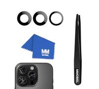 MMOBIEL Back Rear Camera Glass Lens Replacement Compatible with iPhone 16/16 Plus - Rear Camera Glass - Double Sided Adhesive, Tweezer and Cloth