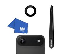 MMOBIEL Back Rear Camera Glass Lens Replacement Compatible with iPhone 17 Air - Rear Camera Glass - Double Sided Adhesive, Tweezer and Cloth