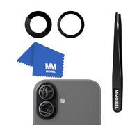MMOBIEL Back Rear Camera Glass Lens Replacement Compatible with iPhone 17 - Rear Camera Glass - Double Sided Adhesive, Tweezer and Cloth