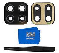 MMOBIEL Back Rear Camera Glass Lens Replacement Compatible with Samsung Galaxy A12 / M12-6.5 inch - Incl. Double Sided Adhesive, Tweezer and Cloth - Black