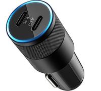 MMOBIEL Car Charger Dual USB-C - 40W 2-Port Cigarette Lighter Adapter - Car Phone Charger with Power Delivery 3.0 - Black