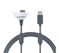 MMOBIEL Charging Cable Controller Compatible with Microsoft Xbox 360/360 Slim - Wireless Controller USB Charging Cable Xbox 360 1.5m / 4800mAh - Black