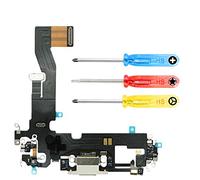 MMOBIEL Charging Connector Compatible with iPhone 12/12 Pro 2020 - Dock Connector - Replacement Flex Cable - with Audio Jack/Microphone/Antenna Replacement - Incl. Screwdriver - White