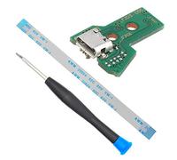 MMOBIEL Charging Port Replacement for PlayStation PS4 Controller Dualshock 4 Model: JDS-050 /JDS-055 12 Pin Flex Cable Incl (+) Screwdriver