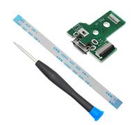 MMOBIEL Charging USB Port Replacement Compatible with Playstation 4 PS4 Dualshock JDS-030, CUH-12XX, CUH-2XXX, CUH-7XXX - 12 Pin Flex Cable Incl. (+) Screwdriver