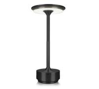 MMOBIEL Cordless Table Lamp Rechargeable Metal LED Lamp with Touch Control, 3-Color Dimming, USB-C Charging, 5200mAh Battery for Bedroom, Restaurant, Bar, Patio, Indoor/Outdoor - Black