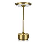 MMOBIEL Cordless Table Lamp Rechargeable Metal LED Lamp with Touch Control, 3-Color Dimming, USB-C Charging, 5200mAh Battery for Bedroom, Restaurant, Bar, Patio, Indoor/Outdoor - Gold
