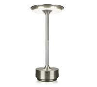 MMOBIEL Cordless Table Lamp Rechargeable Metal LED Lamp with Touch Control, 3-Color Dimming, USB-C Charging, 5200mAh Battery for Bedroom, Restaurant, Bar, Patio, Indoor/Outdoor - Silver