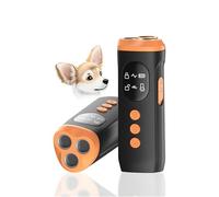 MMOBIEL Dog Bark Deterrent Device Ultrasonic Anti Barking Device for Dogs with Beep, LED Flashlight & Display - Rechargeable Bark Silencer with Safety Lock - Indoor/Outdoor Use - Black