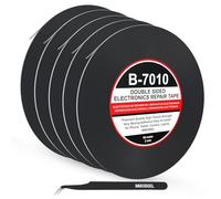 MMOBIEL Double Sided Adhesive Tape 2mm 5 Pack of 50m Rolls (Total 250m / 820ft) Black Ultra Strong Mounting Tape for LCD Screen Repair, Smartphone Tablet Laptop Glass Fix