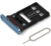 MMOBIEL DUAL SIM Card Slot Tray Holder Replacement Compatible with Huawei P30 Pro 2019 - Incl. Rubber Gasket and Sim Pin - Blue