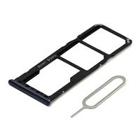 MMOBIEL DUAL SIM Card Slot Tray Holder Replacement Compatible with Samsung Galaxy A10 2019 - Incl. SIM Pin - Black