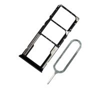MMOBIEL Dual SIM Card Slot Tray Holder Replacement Compatible with Xiaomi Redmi 12C - Incl. Rubber Gasket and Sim Pin - Black