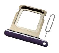 MMOBIEL Dual SIM Card Tray Compatible with iPhone 14 Pro / 14 Pro Max - SIM Slot Tray Holder - Dual SIM Holder Replacement - Incl. SIM Card Removal Tool and Waterproof Rubber Ring - Purple