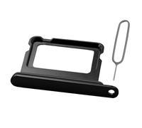 MMOBIEL Dual SIM Card Tray Compatible with iPhone 16/16 Plus - SIM Slot Tray Holder - Dual SIM Holder Replacement - Incl. SIM Card Removal Tool and Waterproof Rubber Ring - Black