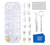 MMOBIEL Eyeglass Nose Pads [60 Pairs] - Soft Silicone Screw-in Nose Pads with Repair Tool Kit (Screws, Screwdriver, Tweezer, Cleaning Cloth) - Replacement for Eyeglasses & Sunglasses