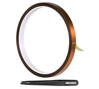 MMOBIEL Heat Tape for Sublimation & Electronics Polyimide Tape 0.4" x 100ft (10mm x 30m) - High Temp up to 536°F, ESD Tweezer Included - for Heat Press, 3D Printing, Soldering, HVAC