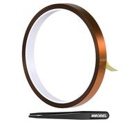 MMOBIEL Heat Tape for Sublimation & Electronics Polyimide Tape 0.45" x 100ft (12mm x 30m) - High Temp up to 536°F, ESD Tweezer Included - for Heat Press, 3D Printing, Soldering, HVAC