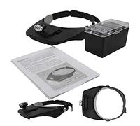 MMOBIEL LED Headband Magnifying Glass for Watch, Jewellery, Smartphone, Tablet, Laptop and Drone repair - 4 Magnifying Lenses 1,2x / 1,8x / 2,5x / 3,5x Zoom - Hand Free Headset Magnifier with LED