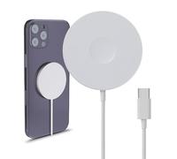 MMOBIEL Magnetic Wireless Charger 15W Compatible with MagSafe iPhone 17/16/15/14 Series, AirPods 3/2/Pro, Apple Watch All Series, Samsung Galaxy Buds, S25/S24/S23/S22/Note - USB C - 3.3 Foot - White