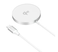 MMOBIEL Magnetic Wireless Charger 15W Qi2 Certified - Wireless Charging Pad for MagSafe iPhone and Samsung - Wireless Charging Station for AirPods and Galaxy Buds - Qi2 Fast Charger - White