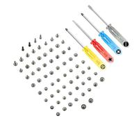 MMOBIEL Screw Set for iPhone 13 - Complete Full Screw Set Replacement - Comprehensive Repair Kit Includes Pentalobe Bottom Screws in Black, Silver and 4 Screwdrivers