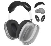 MMOBIEL Silicone Case Cover for AirPods Max Headphones Clear Soft TPU Ear Cups Cover, Silicone Ear Pad Case Cover, Headband Cover - Anti-Scratch Soft Protector - Black