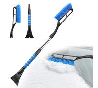 MMOBIEL Snow Brush and Ice Scraper for Car Windshield Essential Automotive Exterior Accessory, Winter Car Gadget - Detachable Universal Vehicle Snow Scraper - Durable Ergonomic Foam Grip - Blue