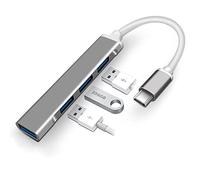 MMOBIEL Type C Hub 4-Port -Ultra Slim Portable USB Splitter Compatible with MacBook, Mac Pro/Mini, Surface Pro, Notebook PC, Laptop, Flash Drives, HDD and more - 1 USB 3.0/3 USB 2.0 - USB Data Hub