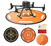 MMOBIEL Universal Drone Landing Pad Waterproof Helipad 55 cm / 21.6 inch Double Sided Orange White/Black Yellow for RC Drones Helicopter DJI Mavic Mini 2 / Zoom/Air Fly 2 / Phantom/FPV/Inspire
