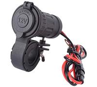 MMOBIEL Universal Waterproof Motorcycle Cigarette Lighter 12V-24V 240W Power Plug Socket with Handlebar for Motocycle 22-30MM (0.87"-1.18") and Mounting Bracket incl 60 cm wiring connection Kit