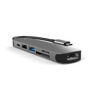 MMOBIEL USB-C Adapter Hub - 6-in-1 USB-C to HDMI 4K, USB-A 3.0/2.0 and SD/TF Card Reader - Docking Station - Data Hub compatible with MacBook, iPad Air/Pro, Dell, HP, Samsung - Aluminum