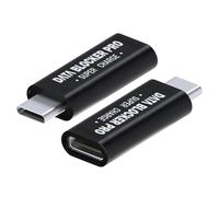 MMOBIEL USB-C Data Blocker 2-Pack USB-C to C Fast Charge-Only Adapter - Protect Against Juice Jacking - Safe Charging, No Data Transfer - Data Blocking Defender - Black