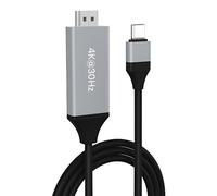 MMOBIEL USB-C to HDMI Cable 6.6ft - 4K@30Hz - USB 3.1 Type-C to HDMI Braided Cord - Thunderbolt 3 Adapter for MacBook Pro/Air, iPhone 16/15, iPad Pro, iMac, Samsung Galaxy, Chromebook and More