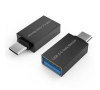 MMOBIEL USB-C to USB-A Data Blocker [2 Pack] Charge-Only Adapter for Safe Charging in Public, Blocks Data Transfer & Juice Jacking, Protects Phones, Tablets, Laptops - Black