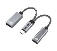 MMOBIEL USB-C to USB Adapter OTG - 2 in 1 Splitter With USB A - Type-C Charging PD 60W - Compatible With iPad, iPhone 16/15, MacBook, Samsung Galaxy S, Galaxy Tab, Xiaomi - Aluminum