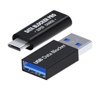 MMOBIEL USB Data Blocker & USB-C Data Blocker [2 Pack] Protect Against Juice Jacking - Charge Only Adapter, Safe Charging - USB-A/USB-C Defender - Refuse Hacking - Data Blocking Adapter - Black
