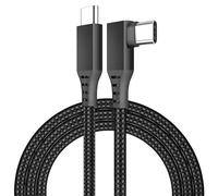 MMOBIEL VR Link Cable USB-C to USB-C, 16.4 ft (5m) Black Nylon Braided, 90° Type-C Connector - 5Gbps Data Transfer & 60W Charging - Compatible with Meta Quest 3S/3/2/Pro, Pico 4 Ultra/4, PC & SteamVR