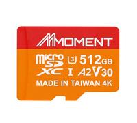 MMOMENT 512GB Micro SDXC Card MM23, A2, UHS-I, U3, V30, Class 10 Compatible, Read Speed Up to 160 MB/s,Write Speed Up to 120 MB/s, SD Adapter Included