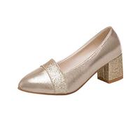 MMOOVV Black Shoes, Gold Shoes, Silver Shoes, Casual Shoes, Medium High Shoes, The Colour Design Is Not Monotonous Shoes for Spring and Summer, gold, 8 UK