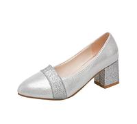MMOOVV Black Shoes, Gold Shoes, Silver Shoes, Casual Shoes, Medium High Shoes, The Colour Design Is Not Monotonous Shoes for Spring and Summer, silver, 5 UK