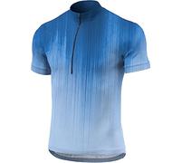 MMOOVV Comfortable and Fashion Trendy Slim Fit Summer Half Zip Gradient Pattern Cycling Top for Men Travel, Blue-b, XXXX-Large