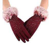 MMOOVV Gloves Women's Winter Warm Touch Screen Warm Mittens Rhinestone mittens multisport ski gloves leather thermal waterproof
