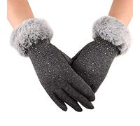 MMOOVV Gloves Women's Winter Warm Touch Screen Warm Mittens Rhinestone mittens multisport ski gloves leather thermal waterproof
